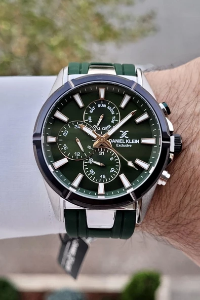 Daniel Klein DKISTE790 Yeşil Gümüş Renk İç Göstergeleri Aktif Erkek Kol Saati - 2