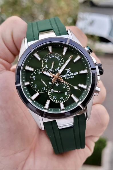 Daniel Klein DKISTE790 Yeşil Gümüş Renk İç Göstergeleri Aktif Erkek Kol Saati - 5