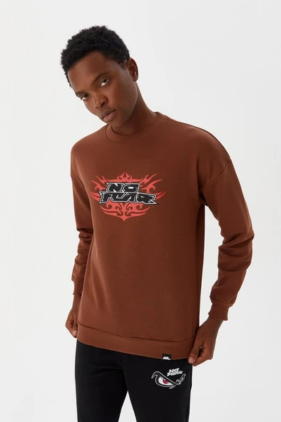 No Fear Erkek Sweatshirt Kahverengi M500242 - 4