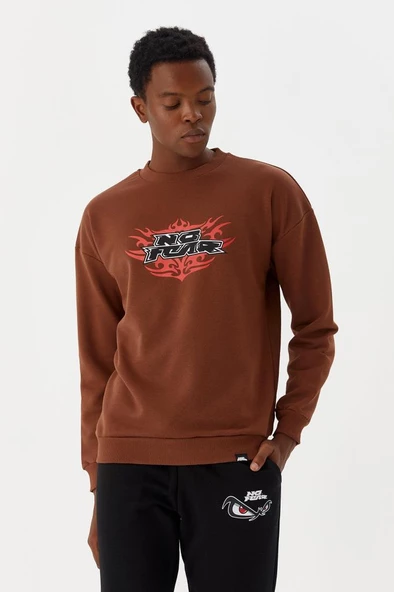 No Fear Erkek Sweatshirt Kahverengi M500242 - 3