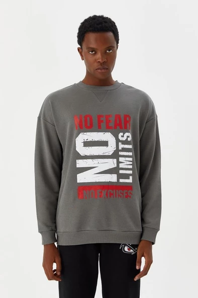 No Fear Erkek Sweatshirt Gri M500233