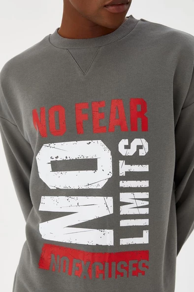 No Fear Erkek Sweatshirt Gri M500233 - 4