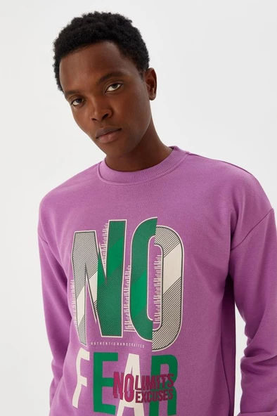 No Fear Erkek Sweatshirt Mor M500238 - 4