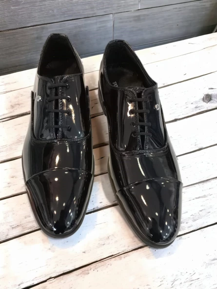 Tomıross-Pierro Erkek Klasik ve Damatlık Siyah Rugan Ayakkabı Pierro-1950 - 4