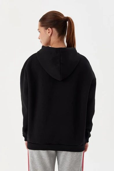 No Fear Kadın Sweatshirt Oversize Kapüşonlu Siyah 72476 - 4