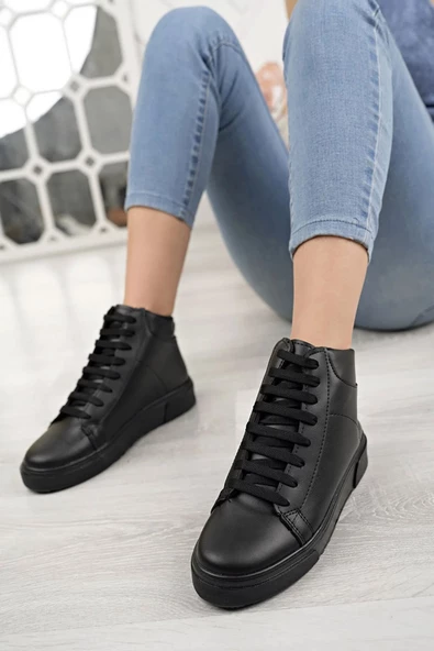 Albishoes Kadın Boğazlı Uzun Bilekli Sneaker Spor Ayakkabı Yarım Boğaz Kadın Bot&Bootie - 2