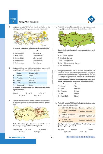 Coğrafyanın Kodları 10. Sınıf Coğrafya Pekiştireç Yazılı ve Okula Hazırlık Kitabı - 4
