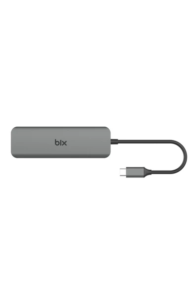 Bix BX07HB 5in1 Type-C Hub 4x USB 3.0, PD Şarj Macbook Uyumlu Çokylayıcı Adaptör