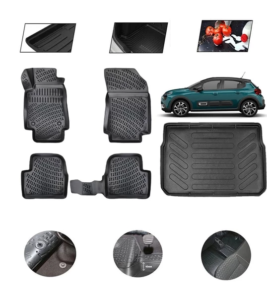 Citroen C3 2023 Model 4D Bagaj Paspas Set