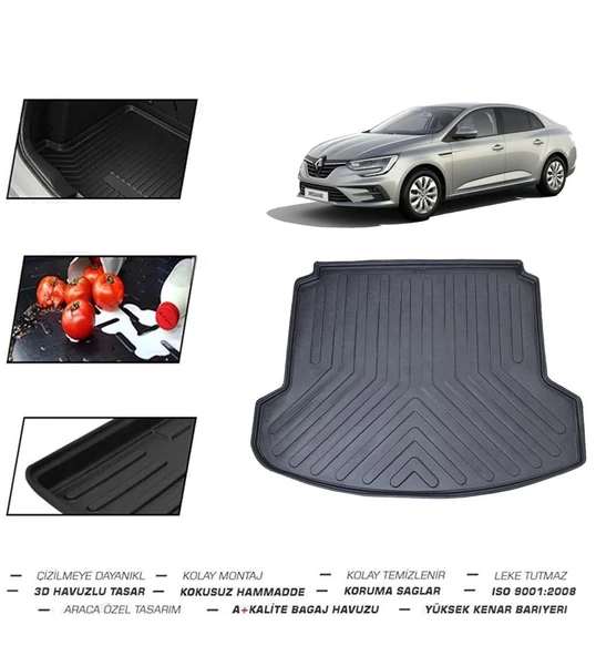 Renault Megane 4 Sedan Çift Kulaklı 2024 Model Bagaj Havuzu - Resim 2