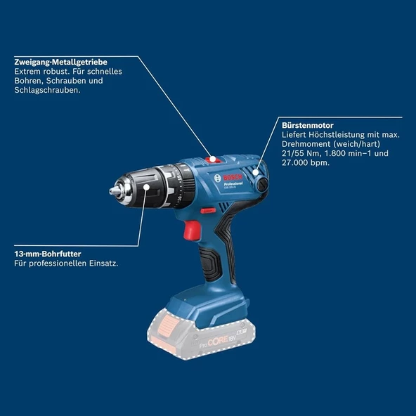 Bosch GSB 18V-21 Vidalama solo in Carton Box - 06019H1176 - 4