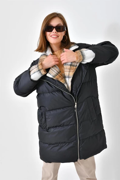 FTZ Women Kadın Şişme Kaban  Siyah RBN4042 - 3