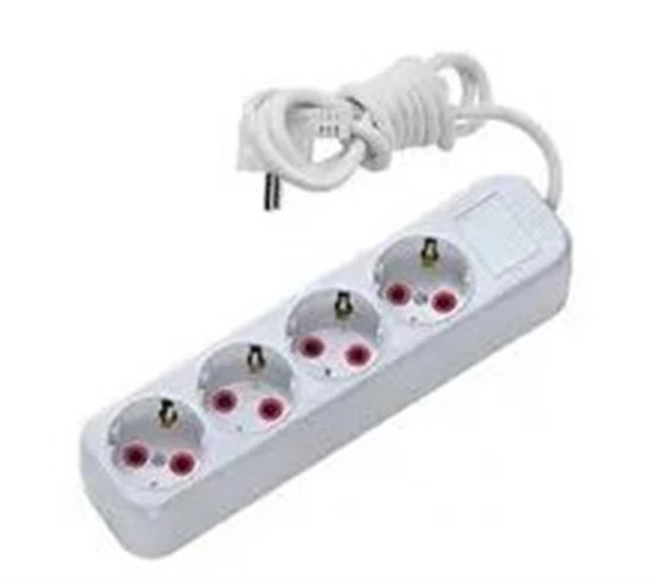 Asel ASL-100 0110 4'Lü Topraklı Grup Priz 2mt - HRD-010865