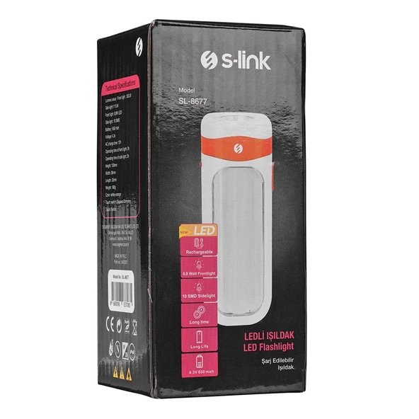 S-link SL-8677 1W 1+10 SMD Ledli Şarjlı Işıldak 22140 - 2