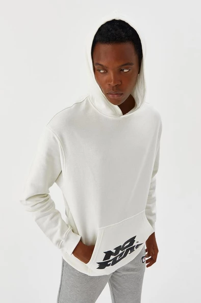 No Fear Erkek Sweatshirt Kapüşonlu Beyaz M500218 - 8
