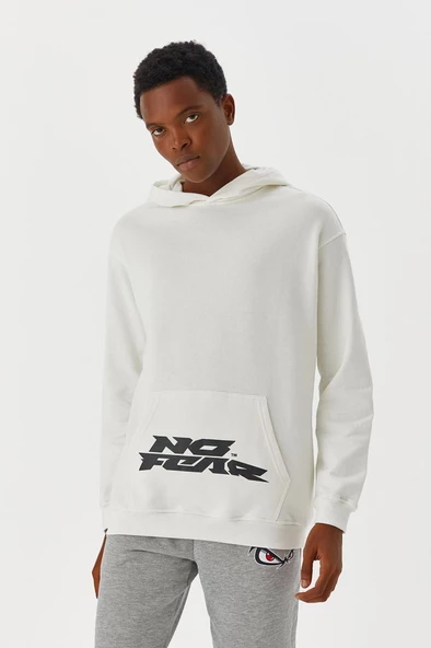 No Fear Erkek Sweatshirt Kapüşonlu Beyaz M500218 - 5