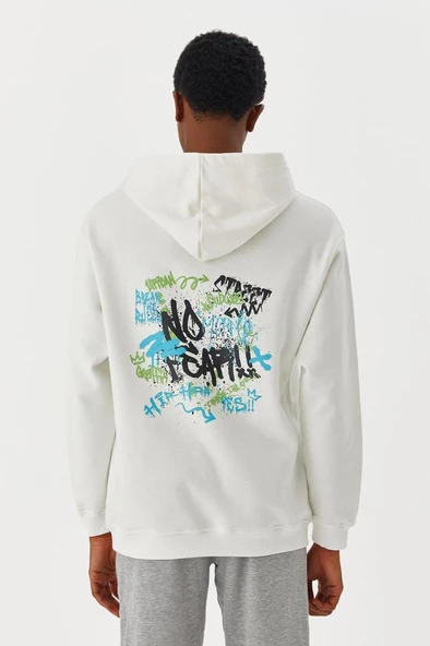 No Fear Erkek Sweatshirt Kapüşonlu Beyaz M500218 - 2