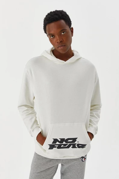 No Fear Erkek Sweatshirt Kapüşonlu Beyaz M500218 - 6