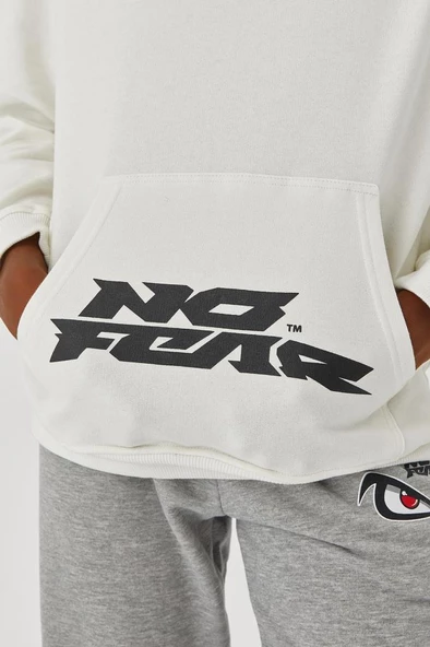 No Fear Erkek Sweatshirt Kapüşonlu Beyaz M500218 - 7