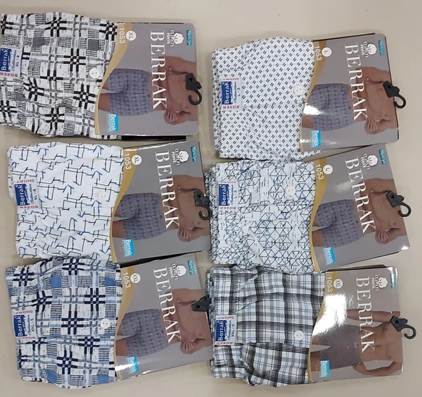 BERRAK 1053 ERKEK DESENLİ BOXER ŞORT 12 ADET - 2