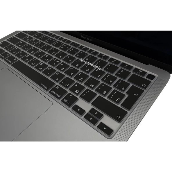 Rusça Klavye Macbook Air M1 Kılıfı (TouchID'li Air) A2179 A2337 ile Uyumlu Koruyucu