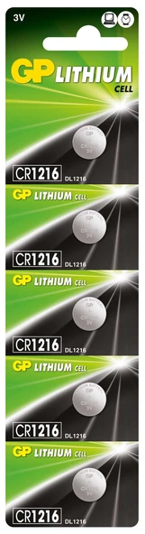 Gp CR1216-C5 3V Lityum Düğme Pil 5'li Paket