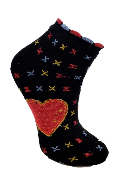 Havlu Patik Çorap Kadın Desenli Pamuk - 5