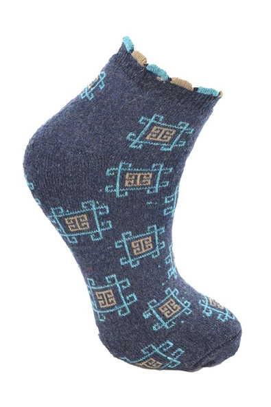 Havlu Patik Çorap Kadın Desenli Pamuk - 3