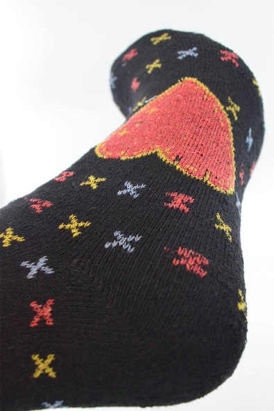 Havlu Patik Çorap Kadın Desenli Pamuk - 6