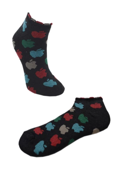 Havlu Patik Çorap Kadın Desenli Pamuk - 10