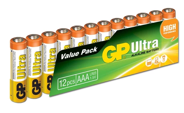 GP G-Tech LR03 AAA Boy Ultra Alkalin İnce Kalem Pil 12'li Paket GP24AU-VS12