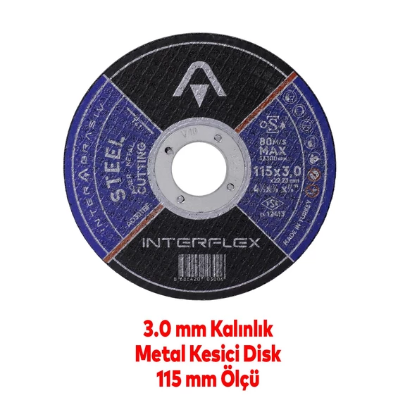 Spiral Avuç İçi Taşlama Makinesi Seti 115 mm Ahşap Mermer Beton Metal Tuğla Kesici İnox Flap Disk (6'Lı SET) - 4