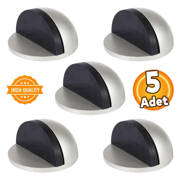 Yarımay Yapışkanlı Kapı Kolu Stoperi Tamponu Metal Kapı Stopu Durdurucu Tutucu Tutacağı Gri - 9