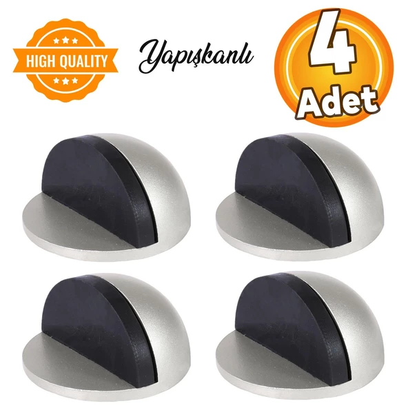 Yarımay Yapışkanlı Kapı Kolu Stoperi Tamponu Metal Kapı Stopu Durdurucu Tutucu Tutacağı Gri - 7