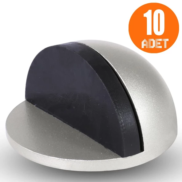 Yarımay Yapışkanlı Kapı Kolu Stoperi Tamponu Metal Kapı Stopu Durdurucu Tutucu Tutacağı Gri - 11