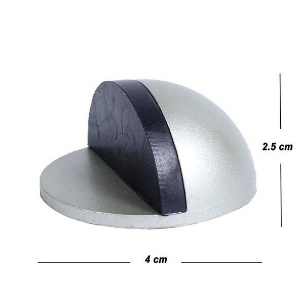 Yarımay Yapışkanlı Kapı Kolu Stoperi Tamponu Metal Kapı Stopu Durdurucu Tutucu Tutacağı Gri - 4