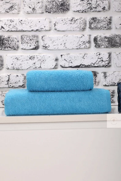 2 Parça Kadın / Erkek Banyo Duş Hamam Havlu Seti 90x150 Cm %100 Pamuklu - 2