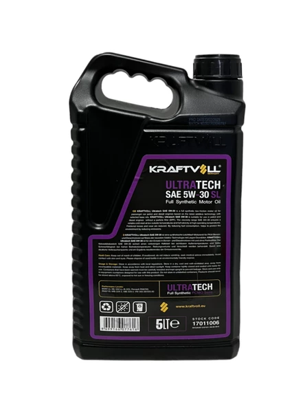 Kraftvoll UltraTech Tam Sentetik Motor Yağı 5W-30 5 Litre - Resim 3