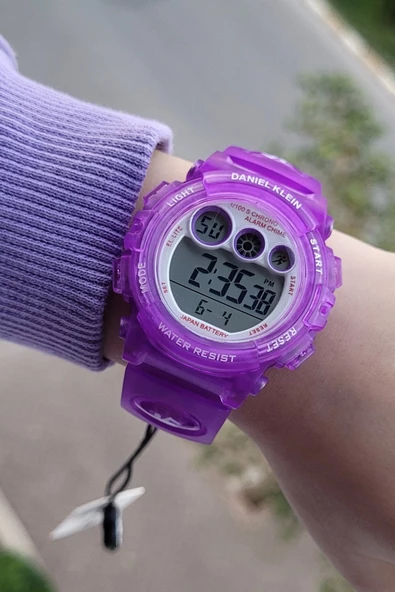 Daniel Klein DKISTE821 Lila Renk 6 Farklı Işıklı 5 Atm Çocuk Kol Saati - Resim 3
