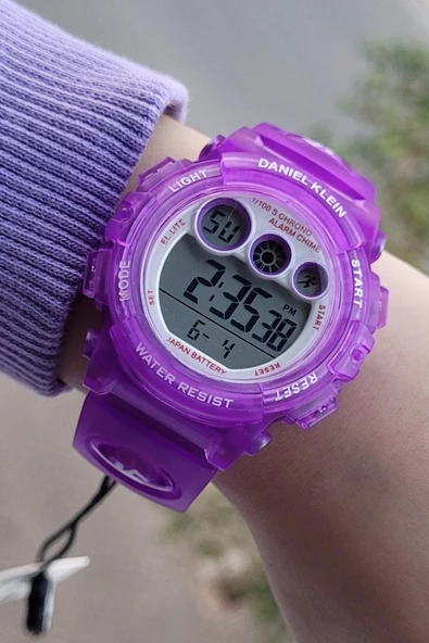 Daniel Klein DKISTE821 Lila Renk 6 Farklı Işıklı 5 Atm Çocuk Kol Saati - Resim 2