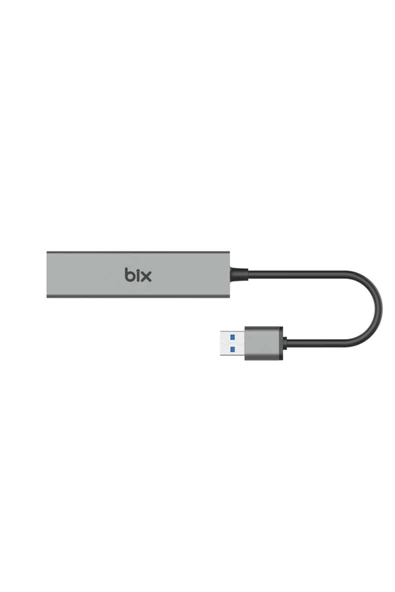 Bix BX06HB 4in1 USB 3.0 Hub, 1Gbps Ethernet, 3x USB 3.0 Windows Uyumlu Çoklayıcı Adaptör