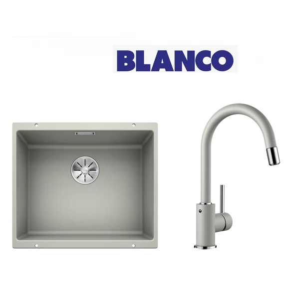 Blanco Sublıne 500-U Eviye + Mıda-S Alu Metallıc Armatür Set