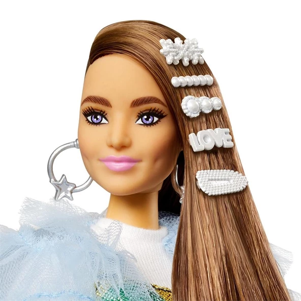 Barbie Extra Renkli Elbiseli Bebek - 3
