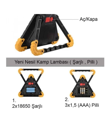 WATTON WT 331 Profesyonel Ledli Kamp Araç Lambası - 2