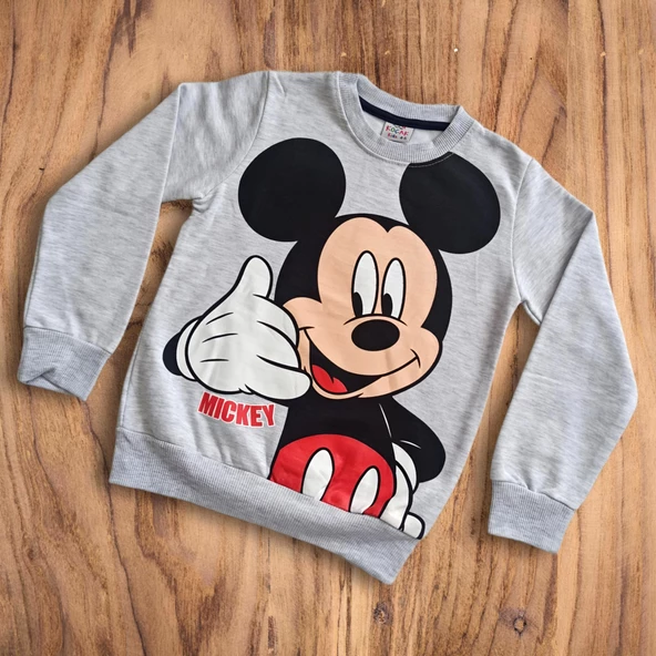 Mickey Desenli Gri Renk Erkek Çocuk Takım - 3