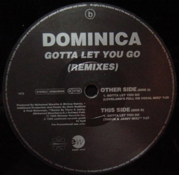 Dominica  – 2 x LP Gotta Let You Go (Remixes) Euro House Vinly Plak alithestereo