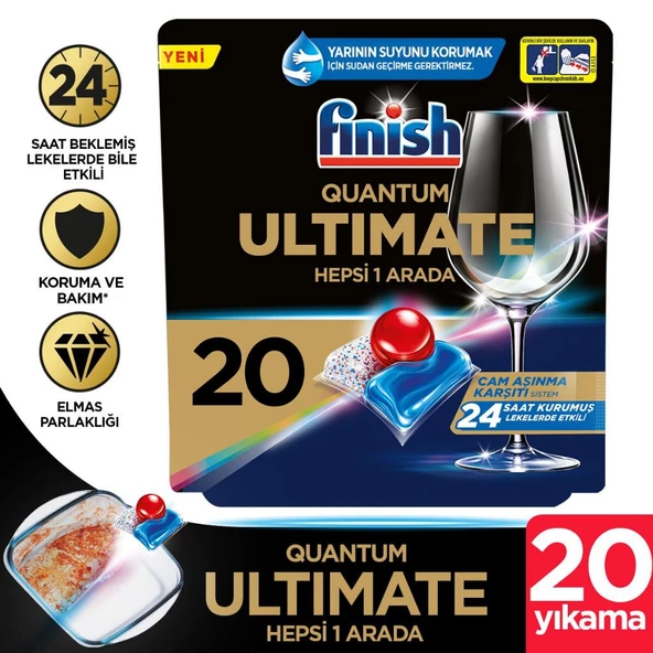 Finish Quantum Ultimate Bulaşık Makinesi Tableti 20'li - 9