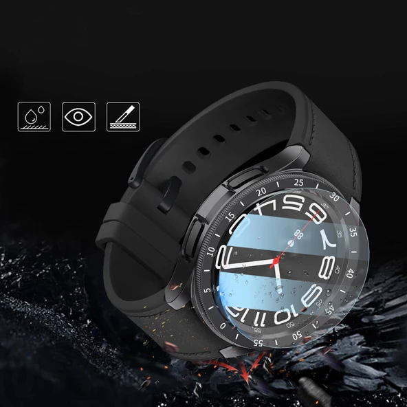 Vendas Samsung Galaxy Watch 6 Classic 43mm Uyumlu Gard-29 Sert PC Kasa ve Ekran Koruyucu - 6