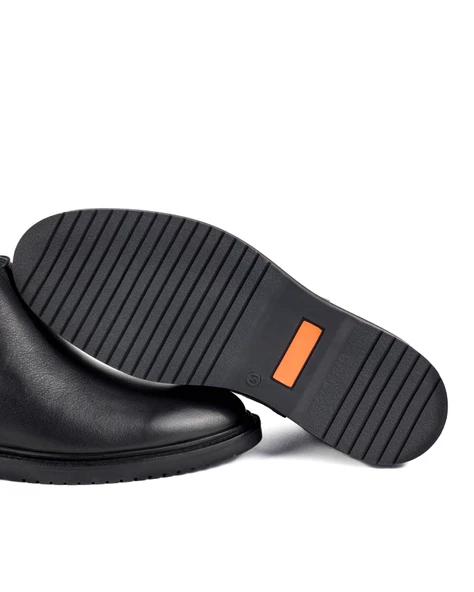 Anzer Siyah Hakiki Deri Erkek Bot - Resim 3