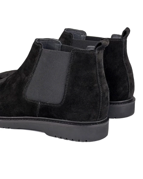 Anzer Siyah Hakiki Süet Deri Erkek Bot - 5
